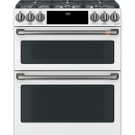 Café - 6.7 Cu. Ft. Slide-In Double Oven Gas True Convection Range with Built-In WiFi, Customizable - Matte White