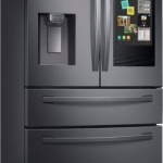 Samsung - Family Hub 22.2 Cu. Ft. 4-Door French Door Counter-Depth Fingerprint Resistant Refrigerator - Black Stainless Steel