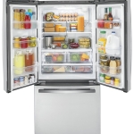 Package - GE - 18.6 Cu. Ft. French Door Counter-Depth Refrigerator - Stainless steel + 3 more items
