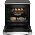 GE Profile - 5.3 Cu. Ft. Slide-In Electric Induction True Convection Range with No Preheat Air Fry and WiFi - Stainless steel