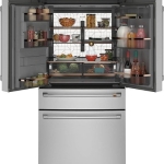 Café - 27.6 Cu. Ft. 4-Door French Door Refrigerator, Customizable - Brushed Stainless Steel