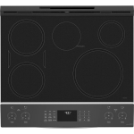 GE Profile - 5.3 Cu. Ft. Slide-In Electric Induction True Convection Range with No Preheat Air Fry and WiFi - Stainless steel