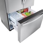 Package - LG - 26.5 Cu. Ft. French Door Counter-Depth Smart Refrigerator with Internal Water and Ice - Stainless steel + 3 more items
