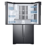 Samsung - 27.8 Cu. Ft. 4-Door Flex French Door Fingerprint Resistant Refrigerator with Food ShowCase - Black Stainless Steel