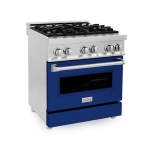 ZLINE - Professional 4 Cu. Ft. Freestanding Dual Fuel Convection Range - Blue Gloss