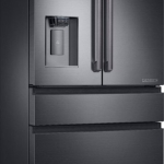 Samsung - Chef Collection 22.6 Cu. Ft. 4-Door Flex French Door Counter-Depth Fingerprint Resistant Refrigerator - Matte Black Stainless Steel