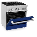 ZLINE - Professional 4 Cu. Ft. Freestanding Dual Fuel Convection Range - Blue Gloss