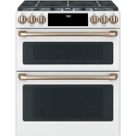 Café - 7 Cu. Ft. Self-Cleaning Slide-In Double Oven Dual Fuel Convection Range, Customizable - Matte White