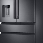 Samsung - Chef Collection 22.6 Cu. Ft. 4-Door Flex French Door Counter-Depth Fingerprint Resistant Refrigerator - Matte Black Stainless Steel