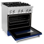 ZLINE - Professional 4 Cu. Ft. Freestanding Dual Fuel Convection Range - Blue Gloss