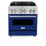 ZLINE - Professional 4 Cu. Ft. Freestanding Dual Fuel Convection Range - Blue Gloss