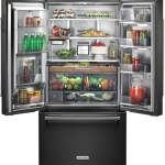 KitchenAid - 23.8 Cu. Ft. French Door Counter-Depth Refrigerator - Black Stainless Steel