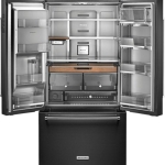 KitchenAid - 23.8 Cu. Ft. French Door Counter-Depth Refrigerator - Black Stainless Steel