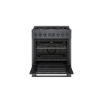 Bosch - 800 Series 3.9 cu. ft. Freestanding Dual Fuel Convection Range with 5 Dual Flame Ring Burners - Black Stainless Steel