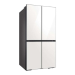 Samsung - Bespoke 23 cu. ft. Counter Depth 4-Door Flex Refrigerator with Customizable Panel - White Glass