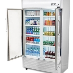 Premium Levella - 29.0 cu. ft. 2-Door Commercial Merchandiser Refrigerator Glass-Door Beverage Display Cooler - Stainless steel