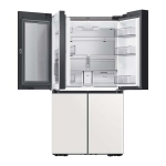 Samsung - Bespoke 23 cu. ft. Counter Depth 4-Door Flex Refrigerator with Customizable Panel - White Glass