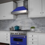 ZLINE - Dual Fuel Range with Gas Stove and Electric Oven in Fingerprint Resistant Stainless Steel and Blue Matte Door - Blue Matte