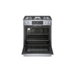 Bosch - 800 Series 4.6 Cu. Ft. Slide-In Dual Fuel Convection Range with Self-Cleaning - Stainless steel
