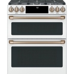 Café - 6.7 Cu. Ft. Slide-In Double Oven Gas True Convection Range with Built-In WiFi, Customizable - Matte White