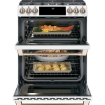 Café - 6.7 Cu. Ft. Slide-In Double Oven Gas True Convection Range with Built-In WiFi, Customizable - Matte White