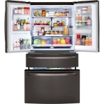 LG - 29.5 Cu. Ft. 4-Door French Door Smart Refrigerator with Door-in-Door and Craft Ice - Black Stainless Steel