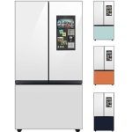 Samsung - 24 cu. ft Bespoke Counter Depth 3-Door French Door Refrigerator with Family Hub - Custom Panel Ready