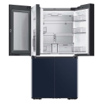  - Bespoke 23 cu. ft. 4-Door Flex French Door Counter Depth Refrigerator with WiFi and Customizable Panel Colors - Navy Glass