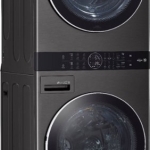 - 4.5 Cu. Ft. HE Smart Front Load Washer and 7.4 Cu. Ft. Electric Dryer WashTower with Steam and Built-In Intelligence - Black Steel