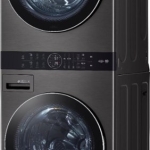 - 4.5 Cu. Ft. HE Smart Front Load Washer and 7.4 Cu. Ft. Electric Dryer WashTower with Steam and Built-In Intelligence - Black Steel