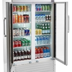  - 18.0 cu. ft. 2-Door Commercial Merchandiser Refrigerator Glass-Door Beverage Display Cooler - Silver