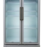 - 21.0 cu. ft. 2-Door Commercial Merchandiser Refrigerator Glass-Door Beverage Display Cooler - Stainless steel