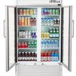  - 18.0 cu. ft. 2-Door Commercial Merchandiser Refrigerator Glass-Door Beverage Display Cooler - Silver