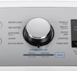 - 7.4 Cu. Ft. 13-Cycle Electric Dryer with HE Sensor Dry - White on White/Silver Backsplash