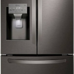 - 24.5 Cu. Ft. French Door Smart Refrigerator with External Tall Water and Ice - Black Stainless Steel