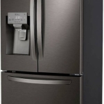 - 24.5 Cu. Ft. French Door Smart Refrigerator with External Tall Water and Ice - Black Stainless Steel