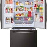 - 24.5 Cu. Ft. French Door Smart Refrigerator with External Tall Water and Ice - Black Stainless Steel