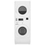 - 3.1 Cu. Ft. Commercial Front Load Washer and 6.7 Cu. Ft. Electric Dryer Laundry Center with Powerful Drive System - White