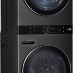 - 4.5 Cu. Ft. HE Smart Front Load Washer and 7.4 Cu. Ft. Electric Dryer WashTower with Steam and Ventless Dryer - Black Steel