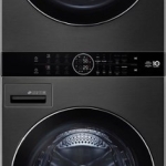 - 4.5 Cu. Ft. HE Smart Front Load Washer and 7.4 Cu. Ft. Electric Dryer WashTower with Steam and Ventless Dryer - Black Steel