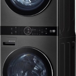 - 4.5 Cu. Ft. HE Smart Front Load Washer and 7.4 Cu. Ft. Electric Dryer WashTower with Steam and Ventless Dryer - Black Steel