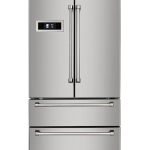 - 20.7-cu ft 4-Door Counter-Depth French Door Refrigerator with Ice Maker - Stainless steel