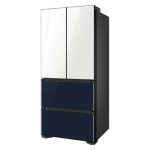 - 17.3 Cu. Ft. Kimchi & Specialty 4-Door French Door Refrigerator with WiFi and Super Precise Cooling - White-Navy Glass