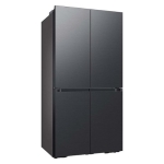  - Bespoke 23 cu. ft. 4-Door Flex French Door Counter Depth Refrigerator with WiFi and Customizable Panel Colors - Matte Black Steel