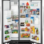 - 24.5 Cu. Ft. Side-by-Side Refrigerator with Water and Ice Dispenser - Stainless steel + 3 more items
