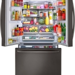  - 23.5 Cu. Ft. French Door Counter-Depth Smart Refrigerator with Craft Ice - Black Stainless Steel