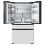 - Bespoke 23 cu. ft. Counter Depth 4-Door French Door Refrigerator with Beverage Center - White Glass