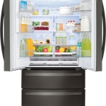  - 27.8 Cu. Ft. 4-Door French Door Smart Refrigerator with Smart Cooling System - Black Stainless Steel