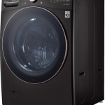 - 4.5 Cu. Ft. High-Efficiency Stackable Smart Front Load Washer with Steam and Built-In Intelligence - Black Steel