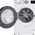 - 2.4 Cu. Ft. High-Efficiency Stackable Smart Front Load Washer with Steam and Built-In Intelligence - White